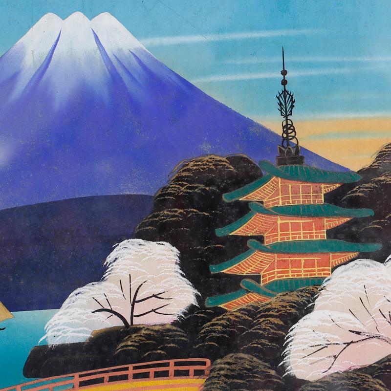 Three Japanese Paintings of Mount Fuji For Sale 5