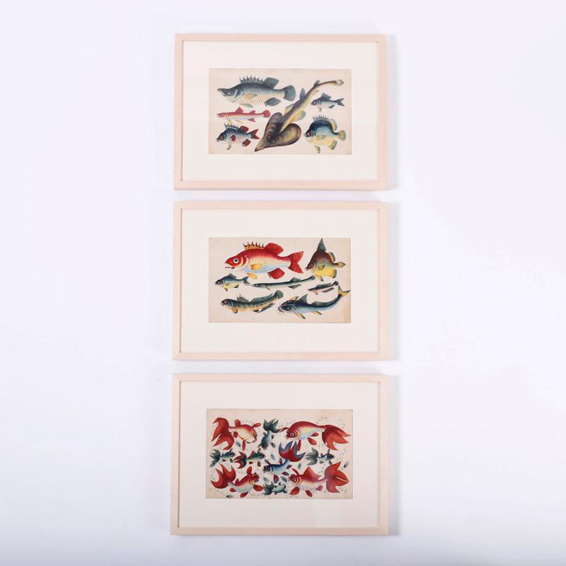Peinture chinoise de poissons à la broche - Autres styles artistiques Art par Unknown