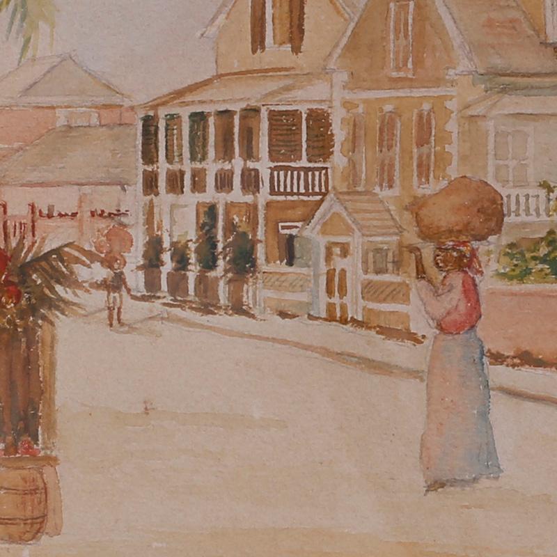 Antique Caribbean Watercolor - Other Art Style Art by Unknown