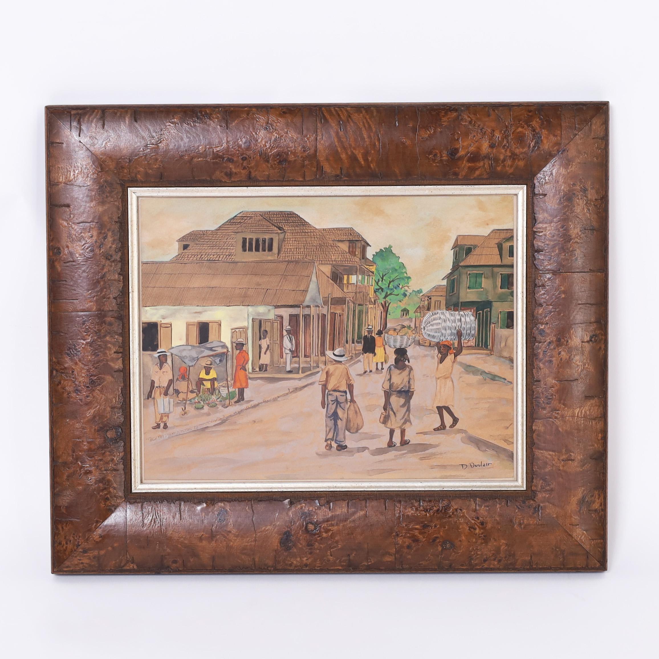 Two Vintage Haitian Watercolors on Paper by D. Duclair For Sale 3