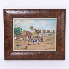 Two Vintage Haitian Watercolors on Paper by D. Duclair