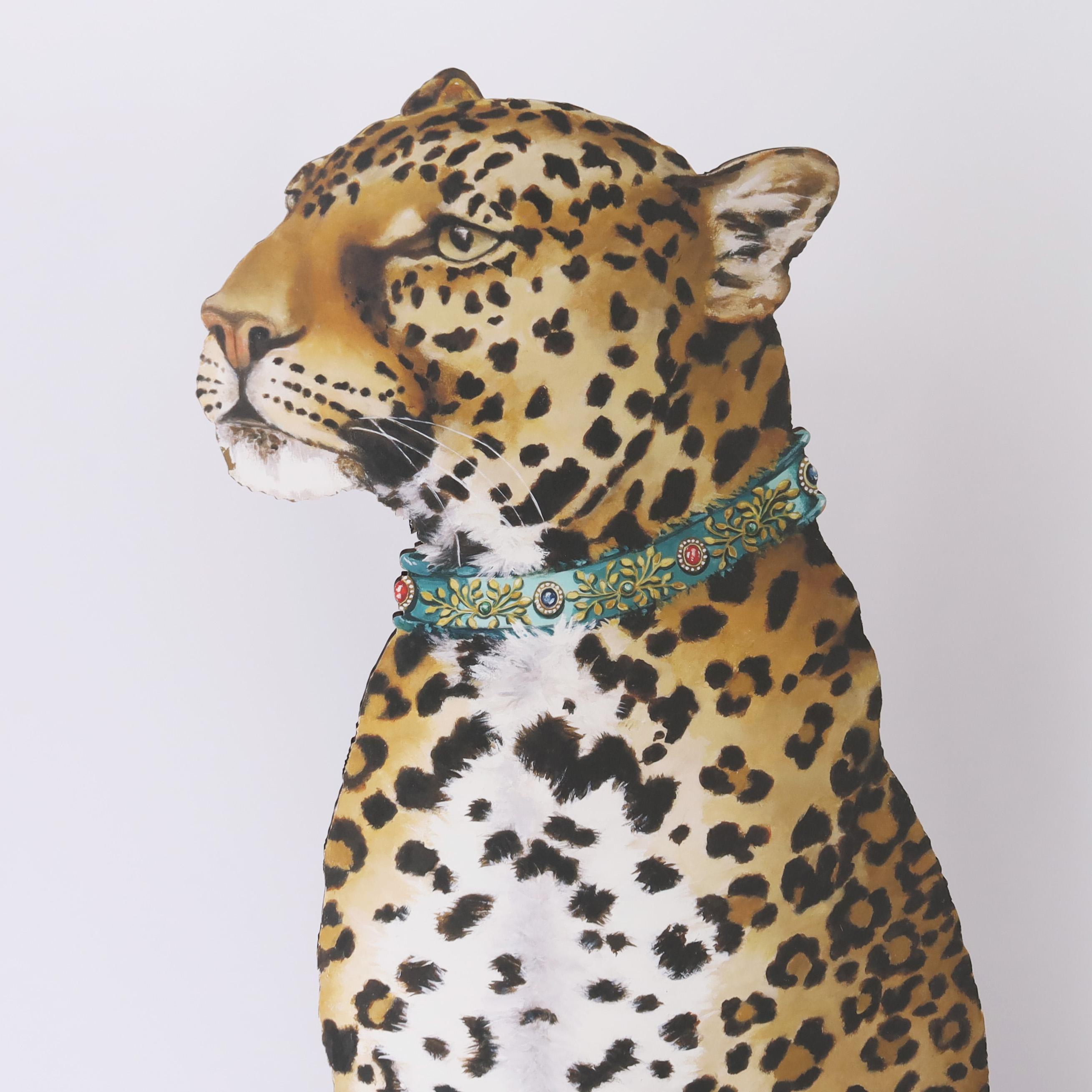 Pareja de siluetas de madera de leopardo de Katherine Barnell en venta 3