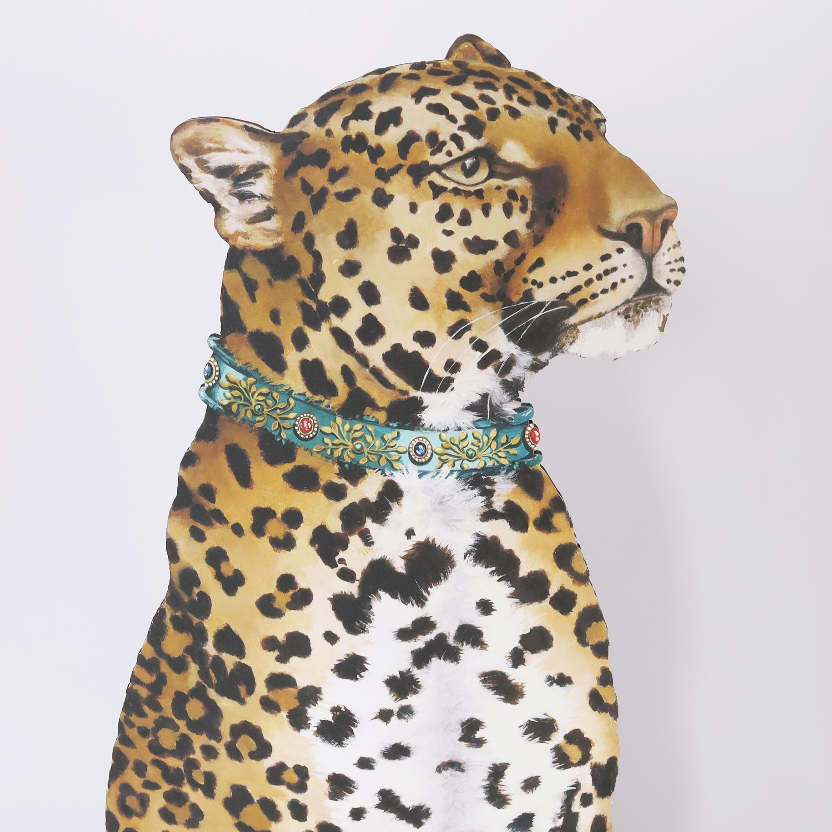 Pareja de siluetas de madera de leopardo de Katherine Barnell en venta 1