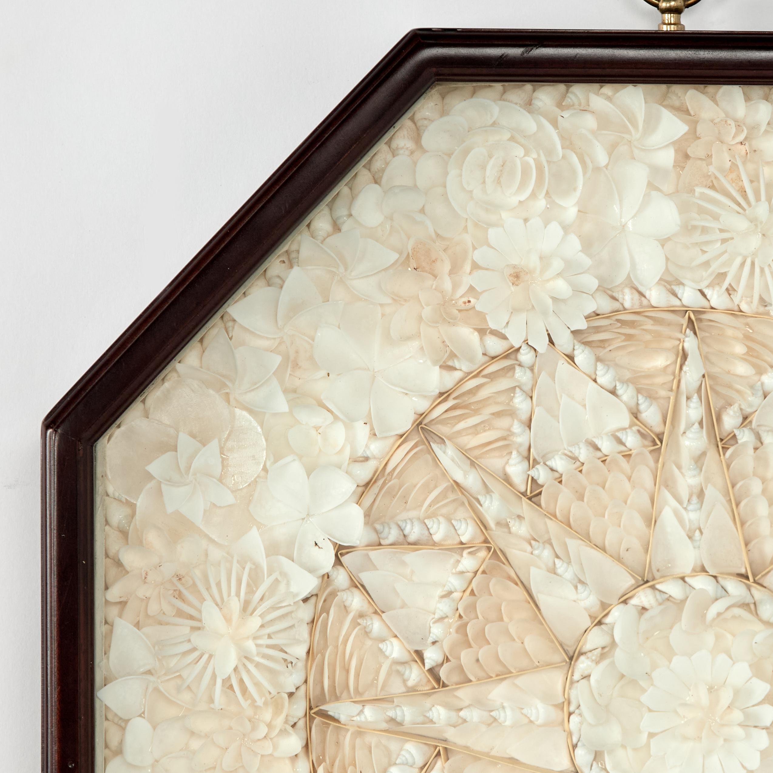 Vintage White Seashell Sailors Valentine - Victorian Art by Unknown