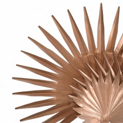 Vintage Copper Palm Leaf Wall Sconce