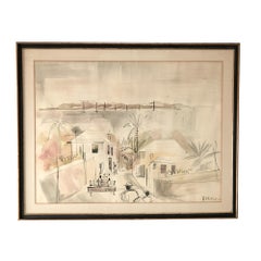 Pair of Mid Century Bermudian Watercolors by Alfred Birdsey