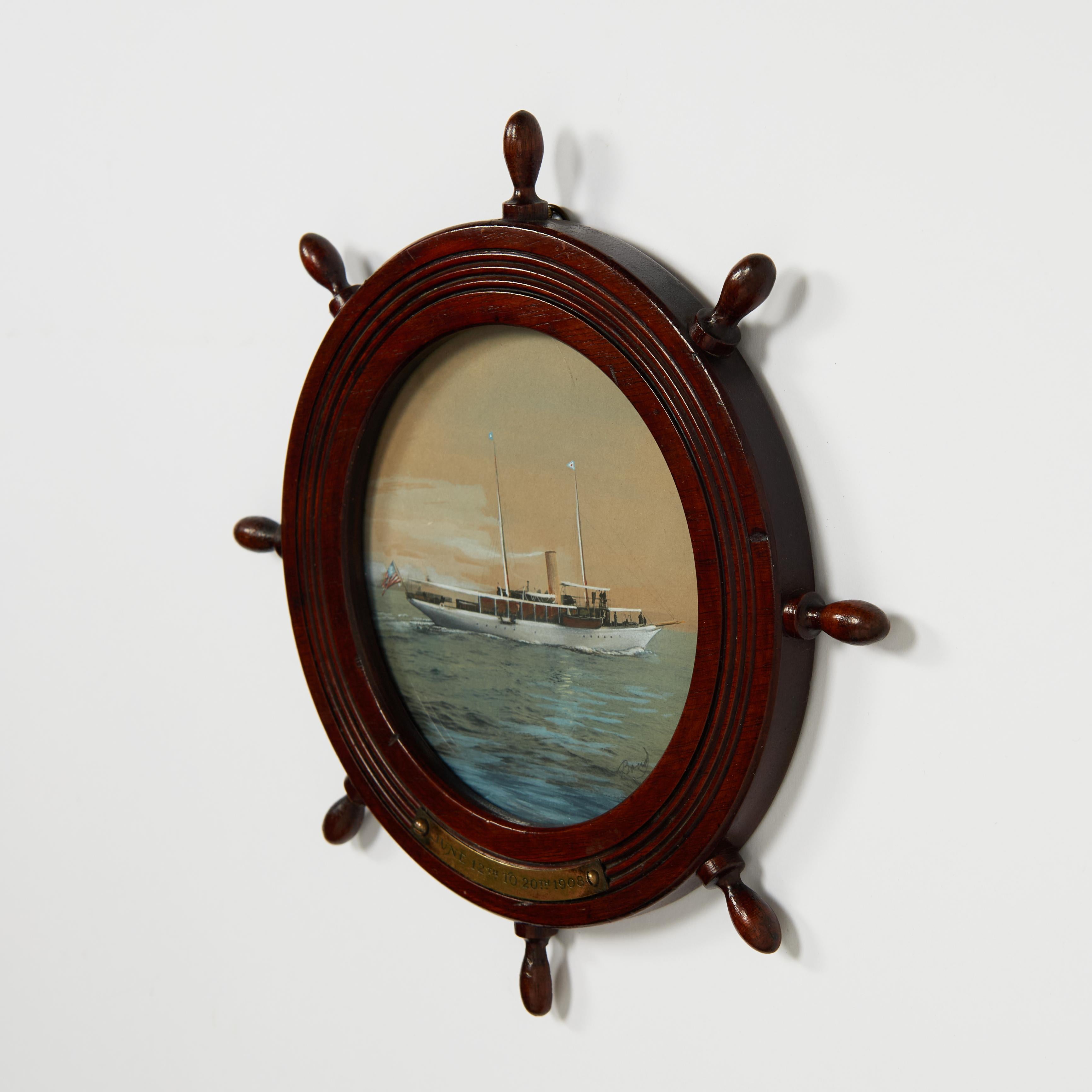 Acquerello antico dello yacht a vapore Akela - Art di Unknown
