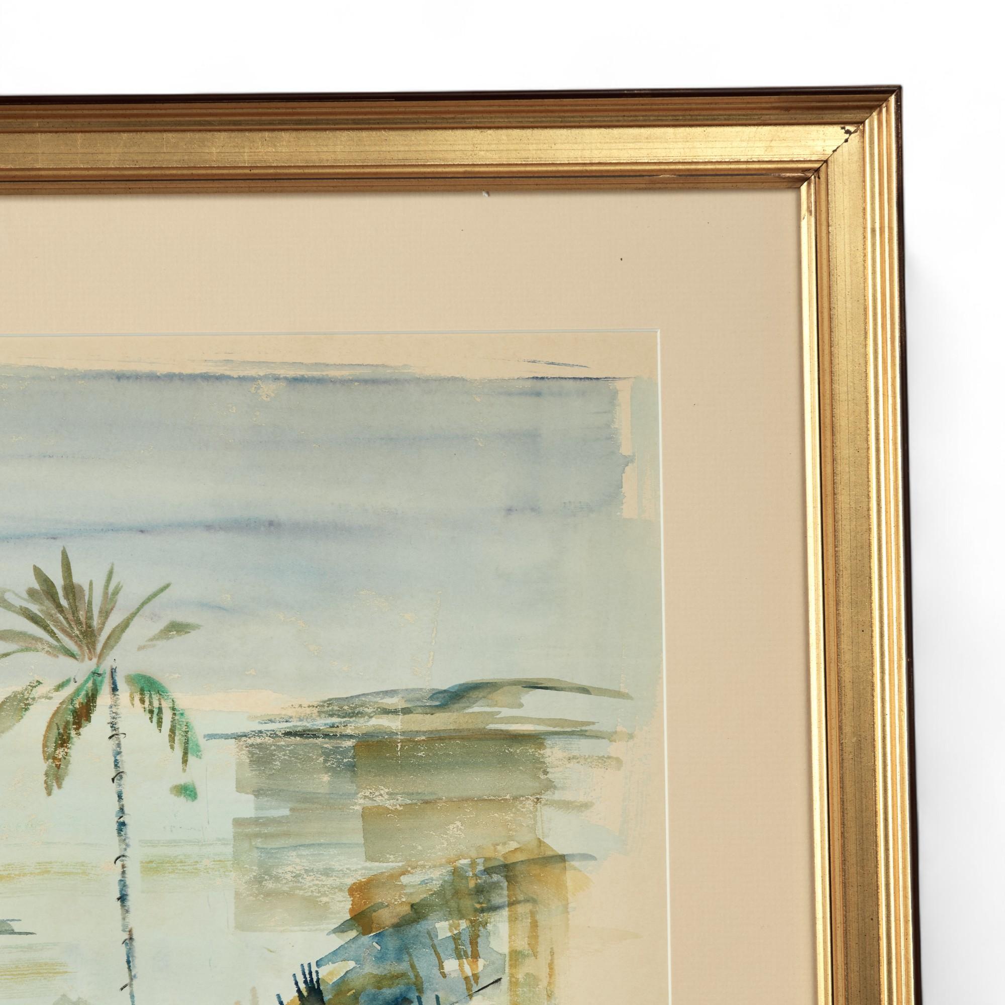 Paar Bermuda Bay Scape Aquarelle von Alfred Birdsey im Angebot 4