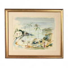 Pair of Bermuda Bay Scape Watercolors by Alfred Birdsey