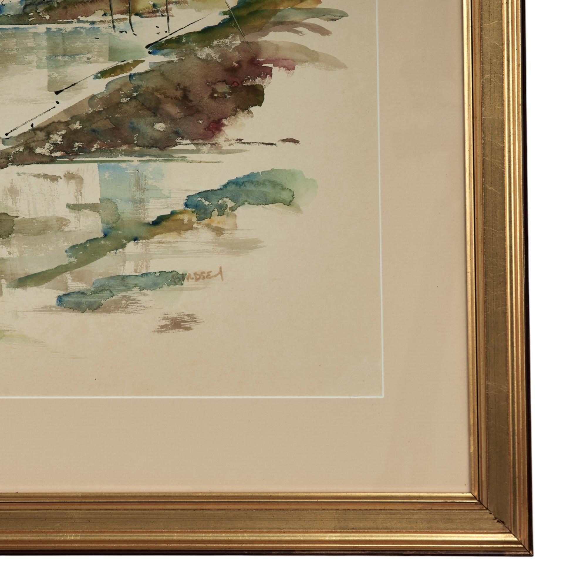 Paar Bermuda Bay Scape Aquarelle von Alfred Birdsey im Angebot 13