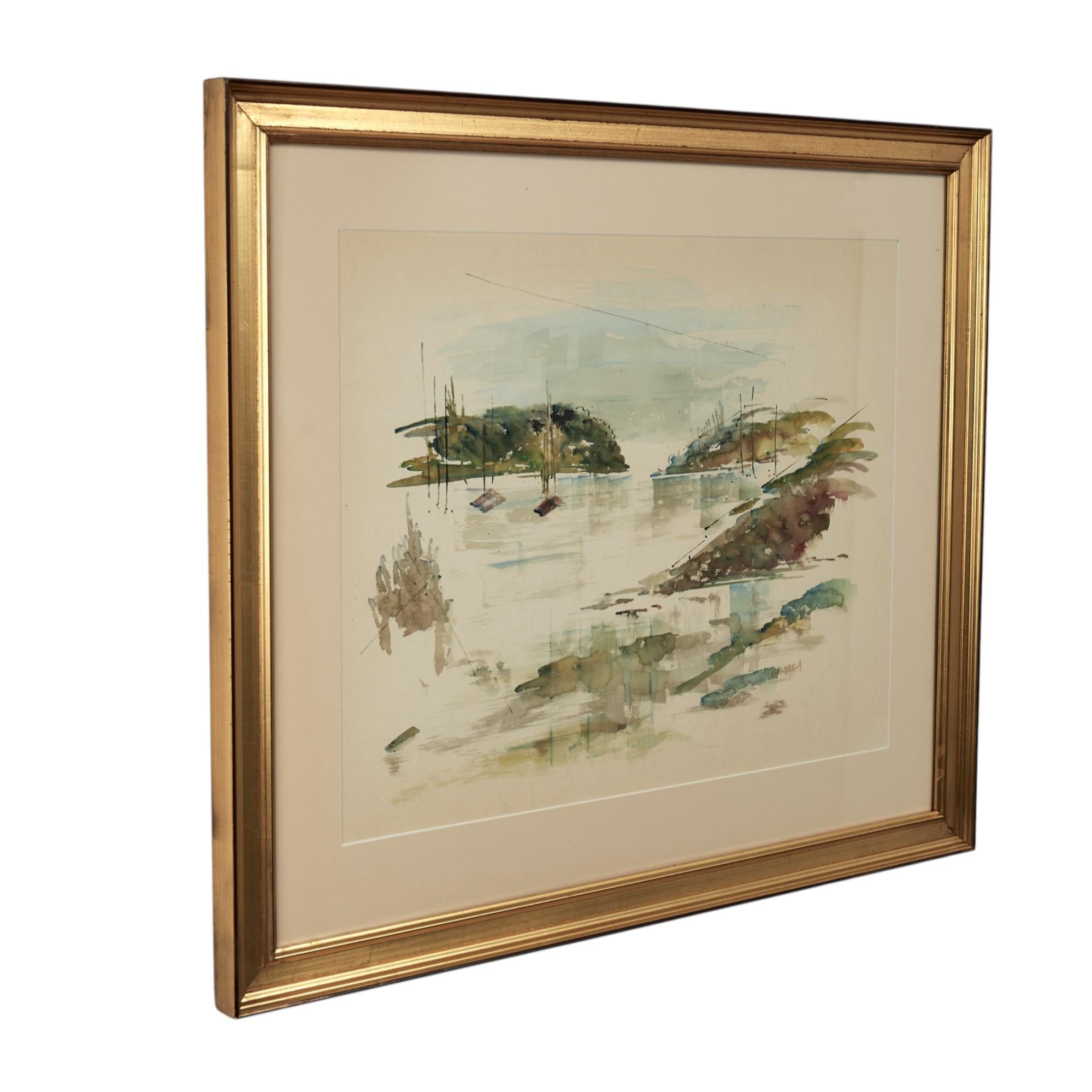Paar Bermuda Bay Scape Aquarelle von Alfred Birdsey im Angebot 14
