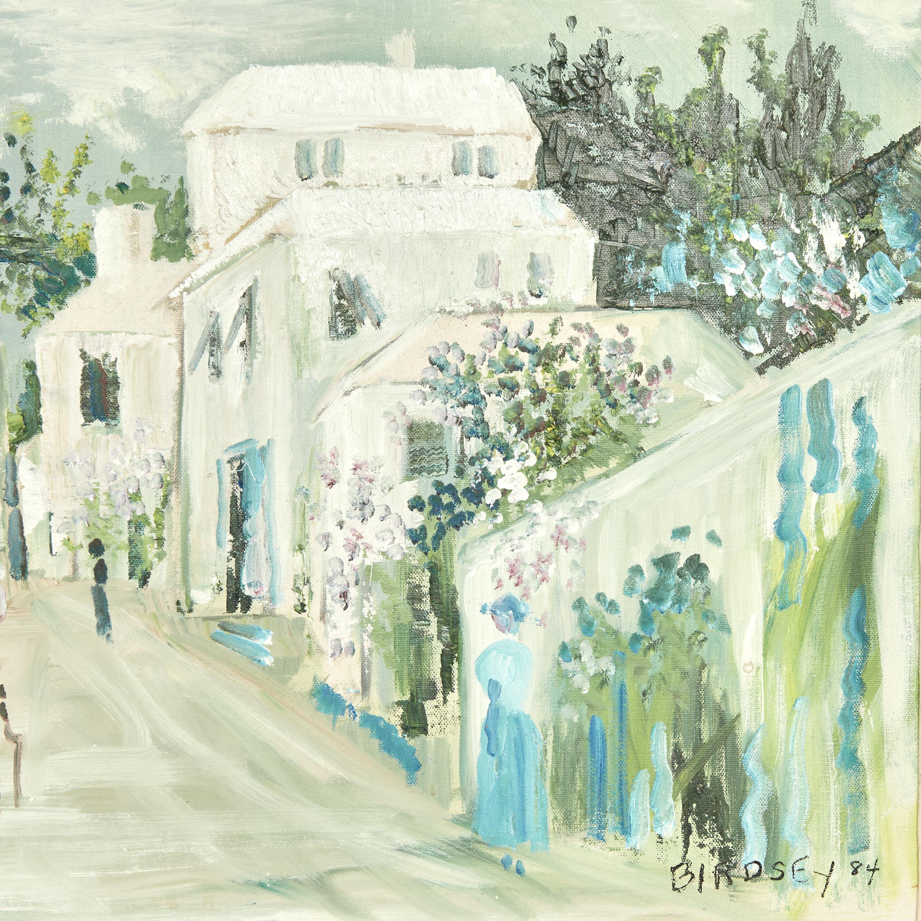 Pintura de época de una escena callejera de las Bermudas por Alfred Birdsey en venta 4