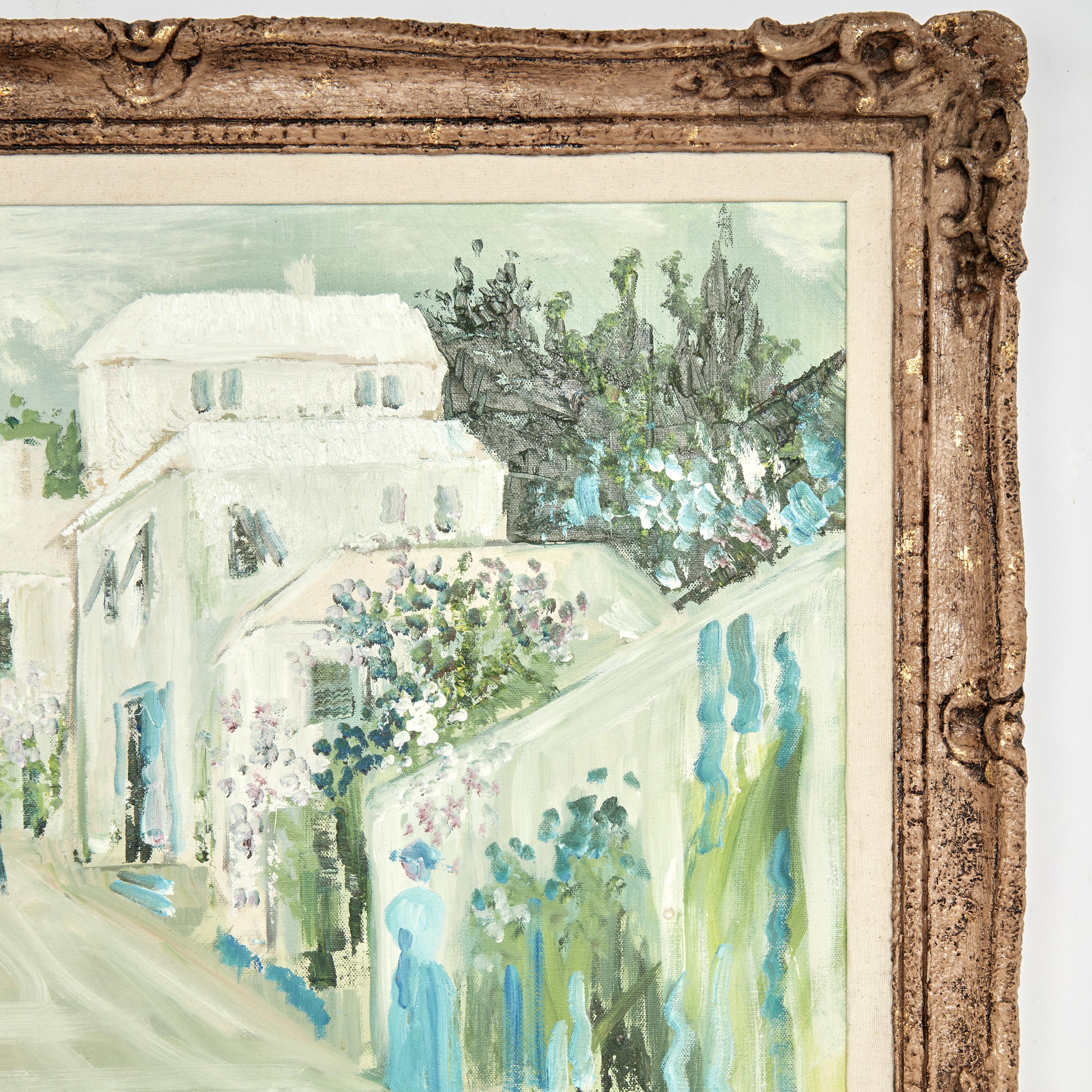 Pintura de época de una escena callejera de las Bermudas por Alfred Birdsey en venta 2