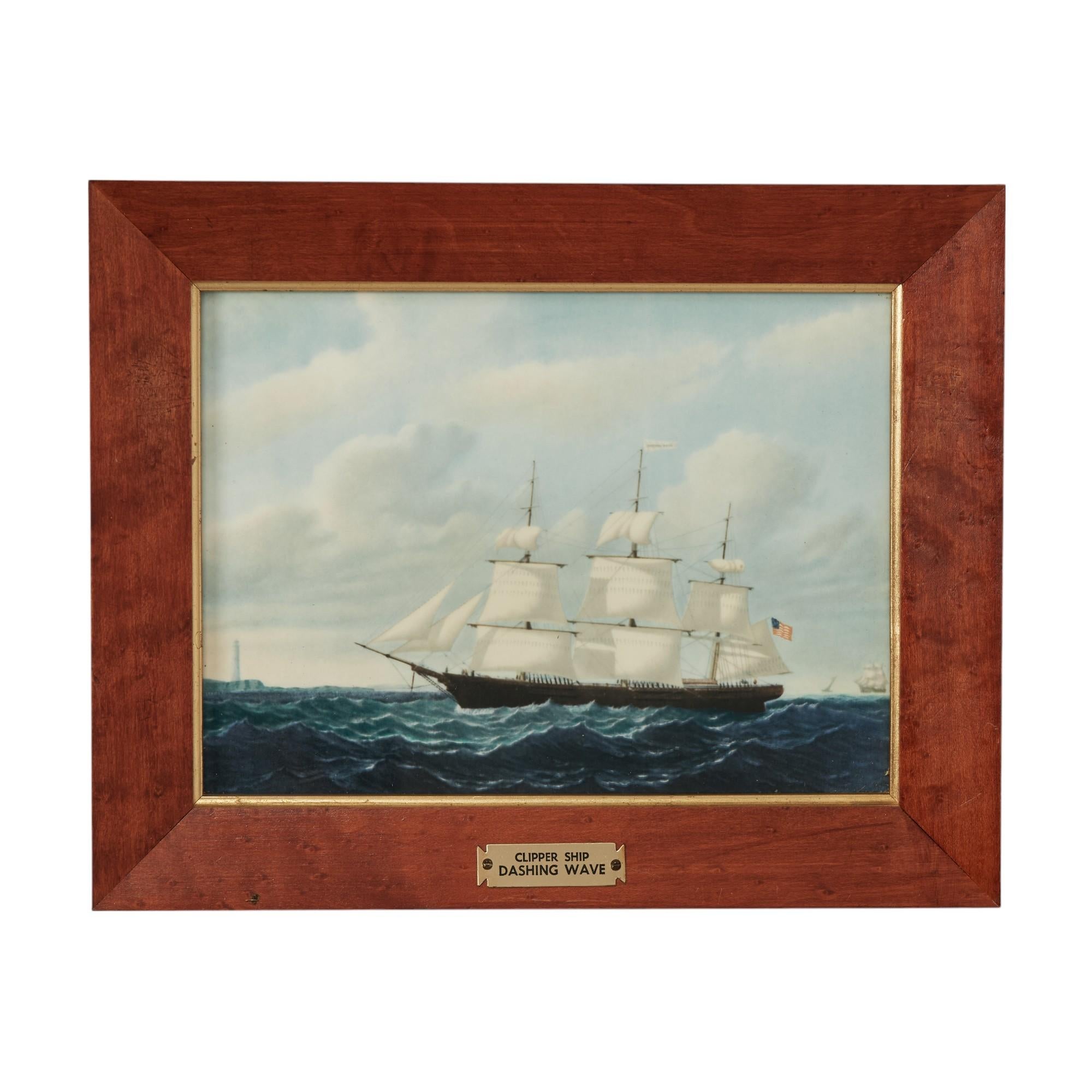 Vintage Groupe de cinq plaques de navires de croisière en porcelaine Wedgewood encadrées - Victorien Art par Unknown