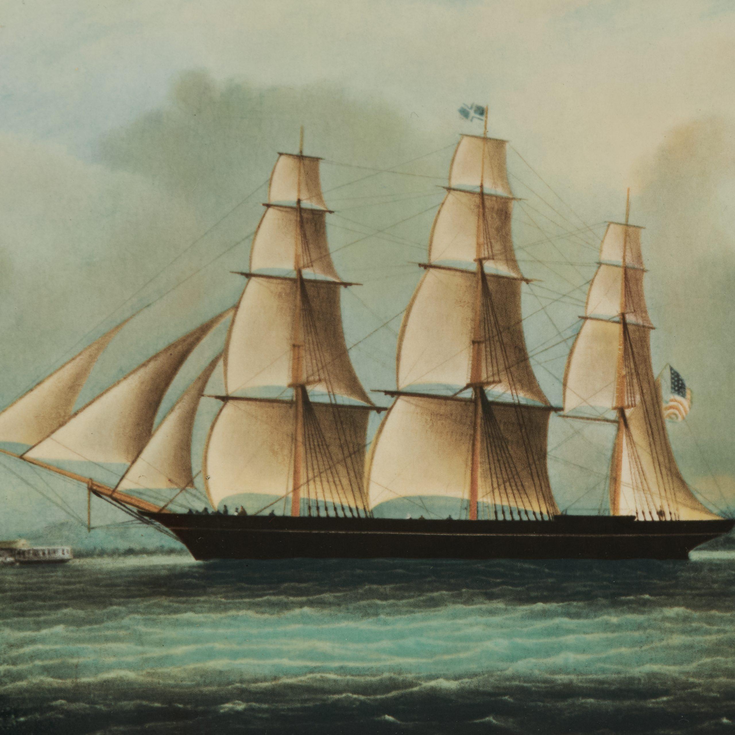 Vintage Groupe de cinq plaques de navires de croisière en porcelaine Wedgewood encadrées en vente 5