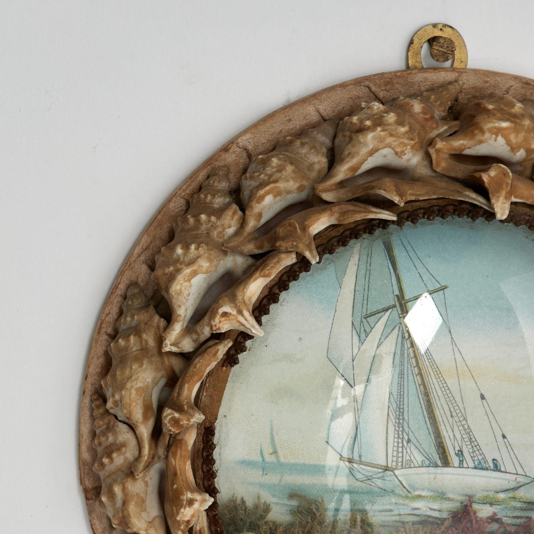 Antique British Colonial Sailors Valentine - Victorien Art par Unknown