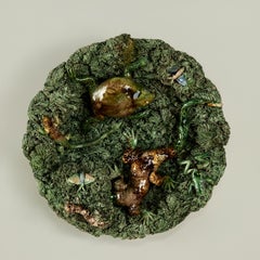 Seven Antique Portuguese Palissy Ware Majolica Wall Plates, Priced Individually