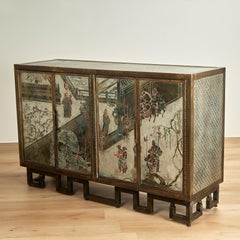 Mid Century Philip & Kelvin Laverne Bronze and Pewter "Chan Li" Cabinet