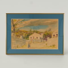 Acquerello d'epoca delle Bermuda di Alfred Birdsey