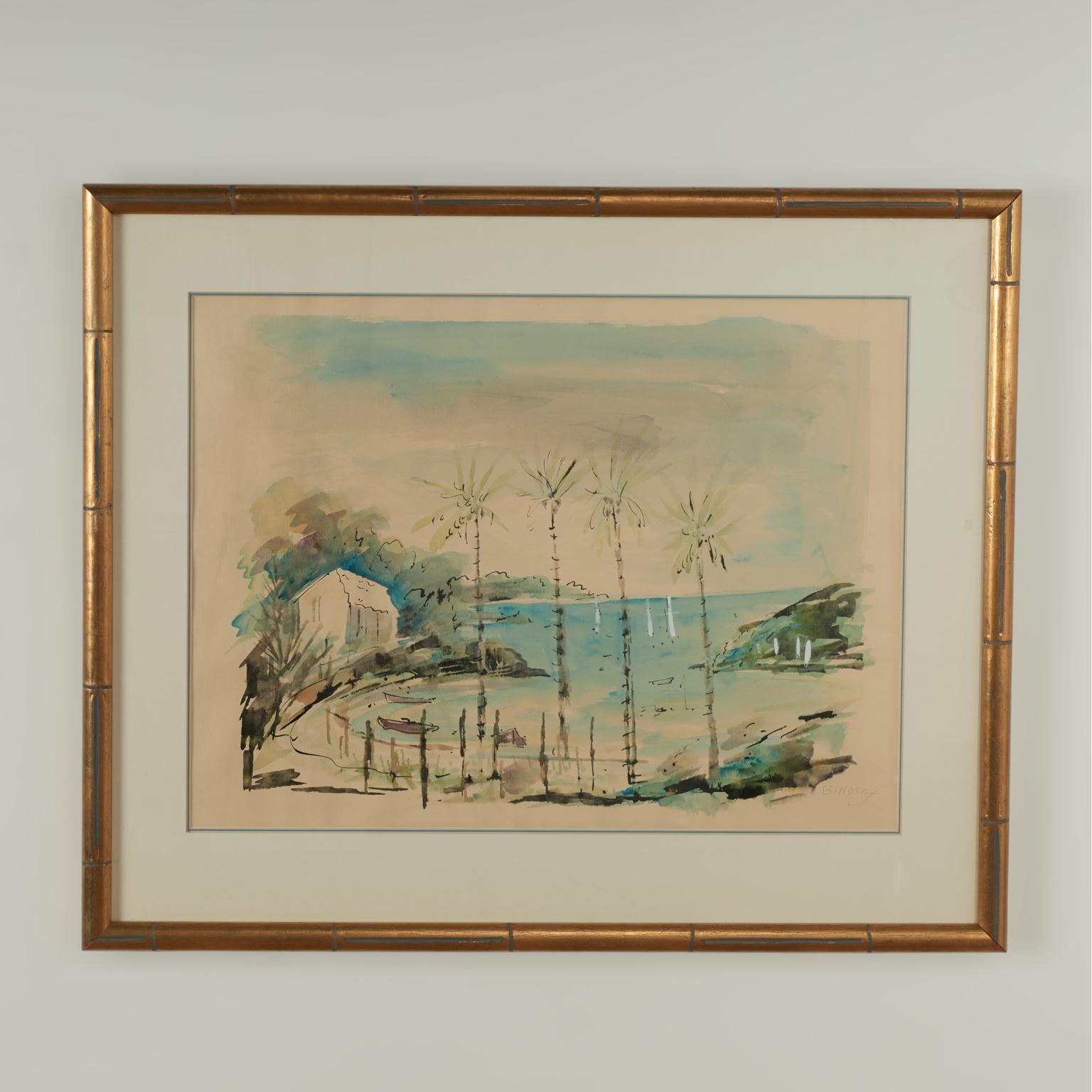 Historisches Bermuda-Aquarell von Alfred Birdsey