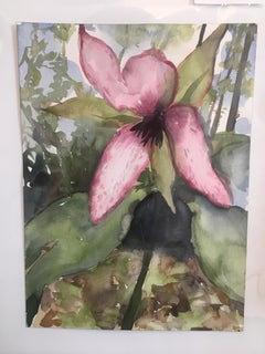 Fiore 11:35, Fiore, Floreale, Acquerello, Opera su carta, Rosa, Alberi