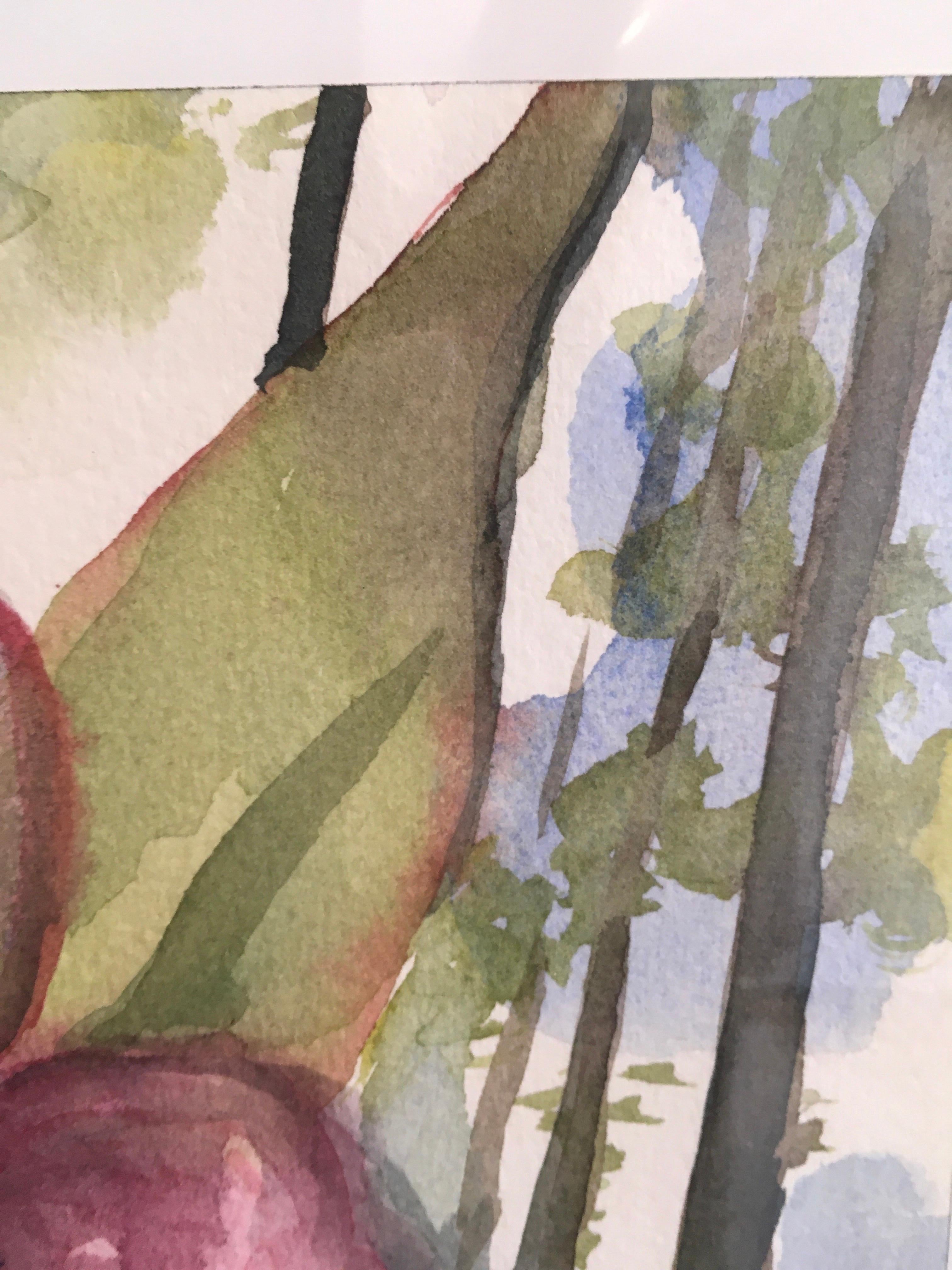 Flower 11:35 è un acquerello su carta di Cynthia MacCollum.  Questa opera d'arte originale è 12x9 su carta d'archivio.  Attualmente non è incorniciato.  Faceva parte di una serie basata sulle immagini catturate durante le 13 lune dell'anno.  Si