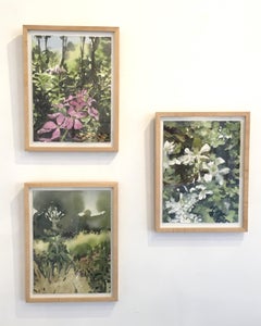 Flower Moon 1:40pm, botanisch,  Blumenmalerei, Aquarell, Arbeiten auf Papier, Blumen