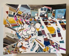 Nuove Nostalgie, Paesaggio urbano, Edifici, Acquerello, Opera su carta, Scena interna