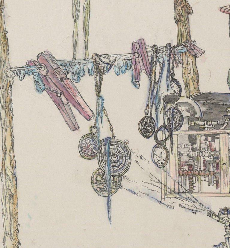 Watchmaker Drawing Krzysztof Pastuszka - Watchmaker, Drawing, Inventor, Work on Paper, Ink ...