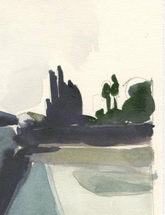 Garford No. 1, watercolor, California, Industrial building, architecture