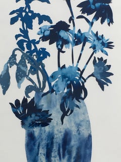 Evening Blooms No. 19, Blue, Flowers, Botanical, Collage, Mothers Day, Everylast