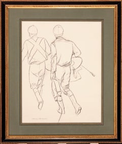 Study for ‘To the Scales’ featuring two jockeys