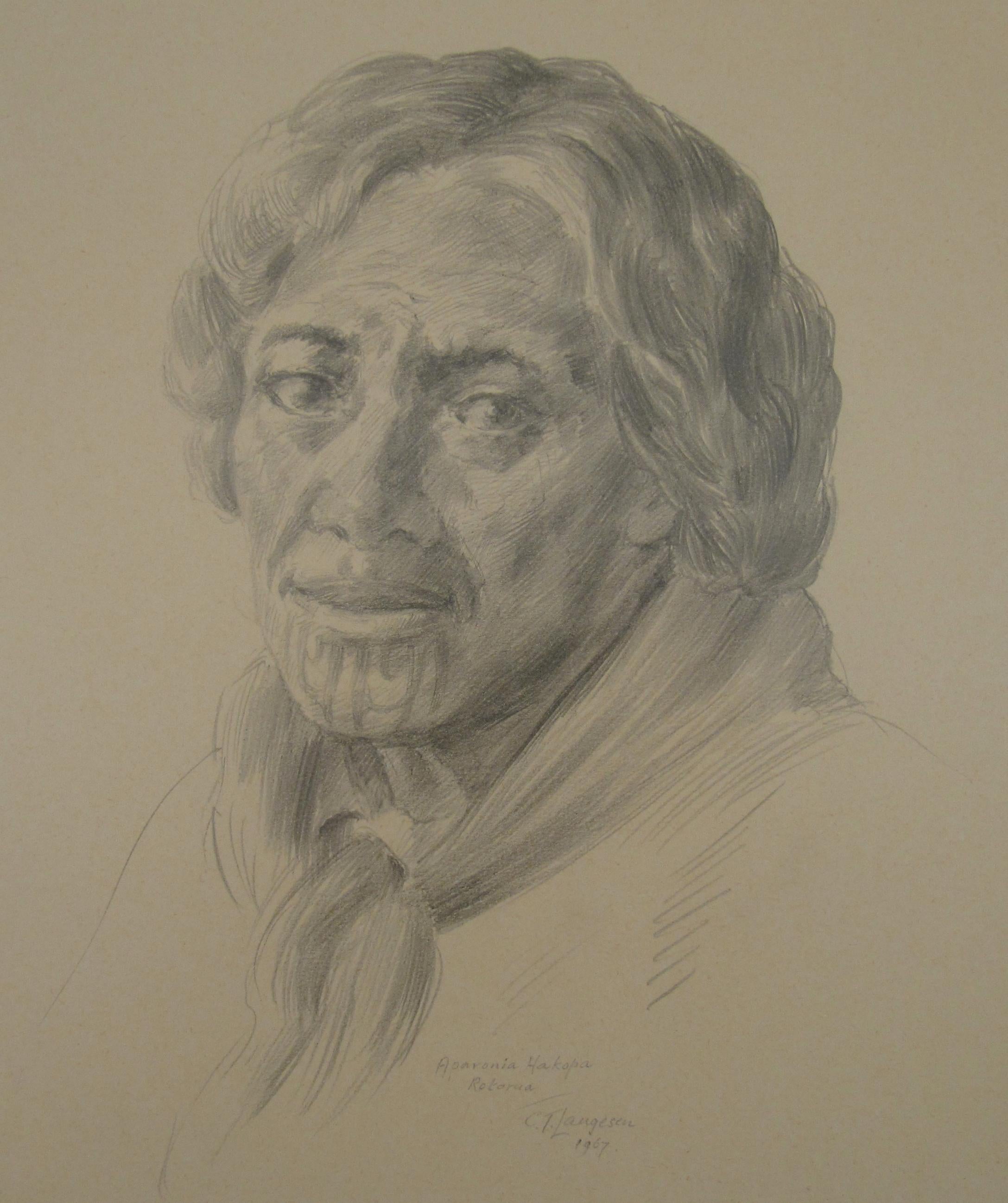 Portrait of a Maori Woman - Art by Carl Laugesen