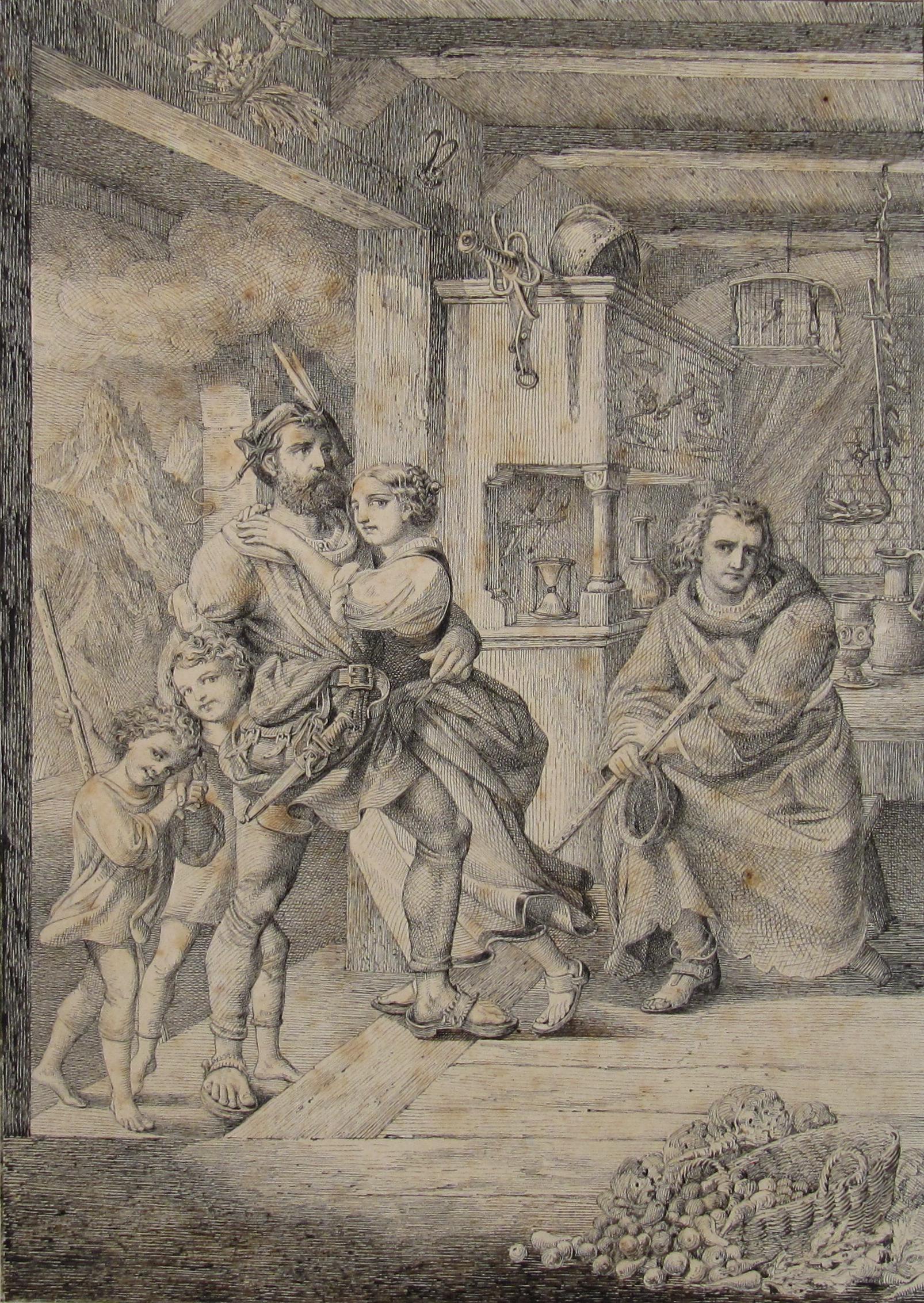 Heinrich Adam Elias Borny (1742 - 1778) Soldat - Tuschezeichnung aus dem 18. Jahrhundert - Deutschland