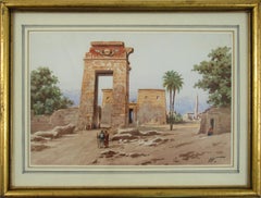 Rudolf Johann Weiss (1846-1933) – Gateway of Ptolemy III. Thebes Ägypten 19. Jahrhundert mit