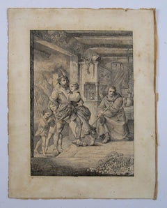 Heinrich Adam Elias Borny (1742 - 1778) Soldier - 18thC Ink Drawing - Germany