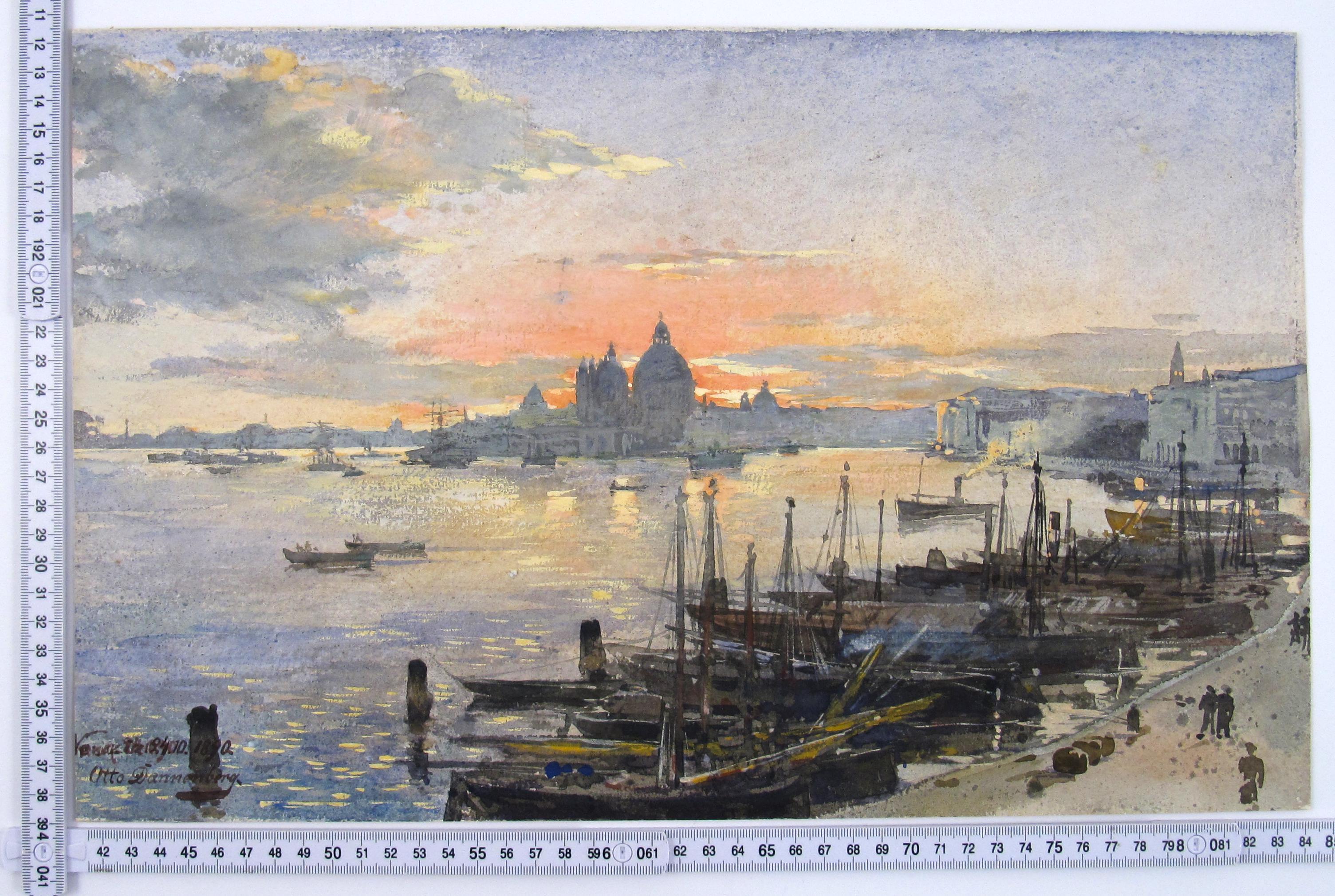 Otto Dannenberg (1867/Active 1890-1936) – Venice Bay Sunset - 19thC Water Color 2