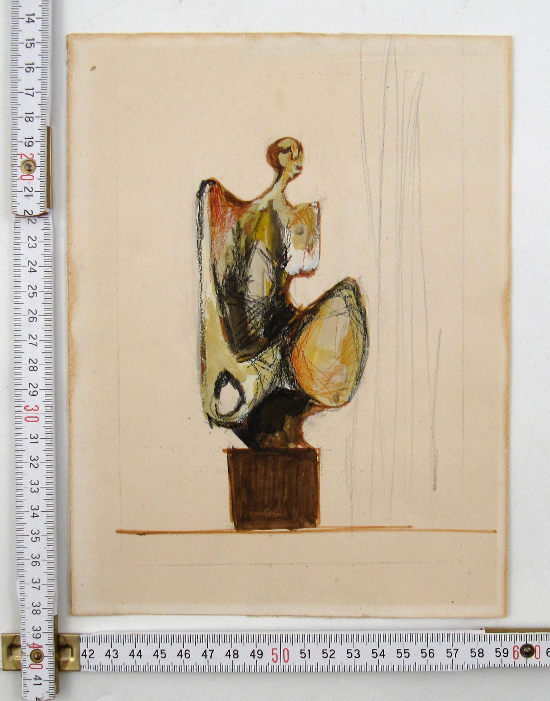 Nag Arnoldi, Schweiz – Zeichnungen (1974): Falling Icarus und Crouching Angel im Angebot 9