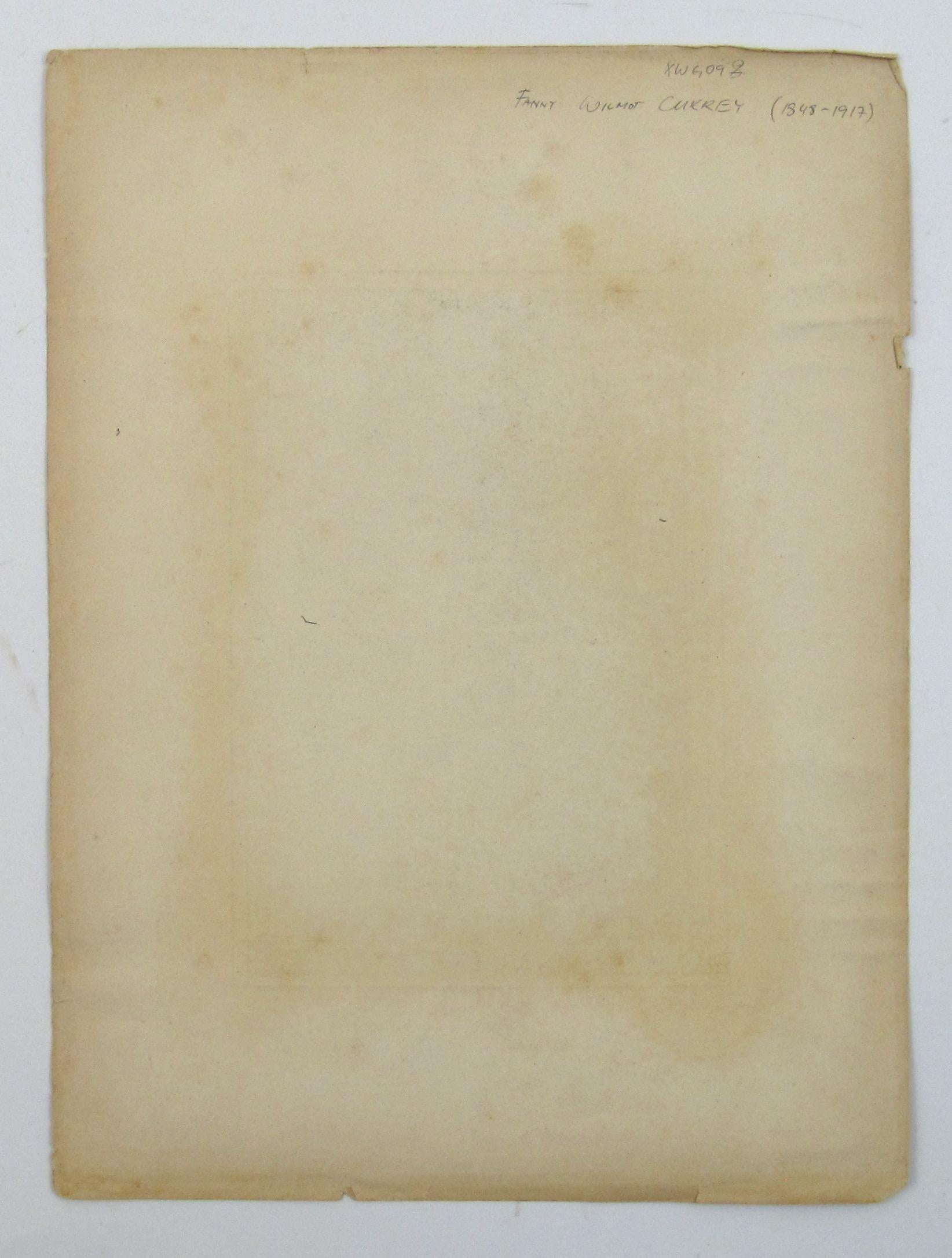 Fanny Wimot Currey
(Irlandais, 1848 - 1917)

Via Crucis Via Lucis

•	Crayon sur papier ca. 31 x 25 cm
•	Signé et daté en bas à droite 1883
•	La feuille mesure environ 31,2 x 23,2 cm.
•	L'image, y compris le cadre dessiné, mesure environ 19,4 x 13,3