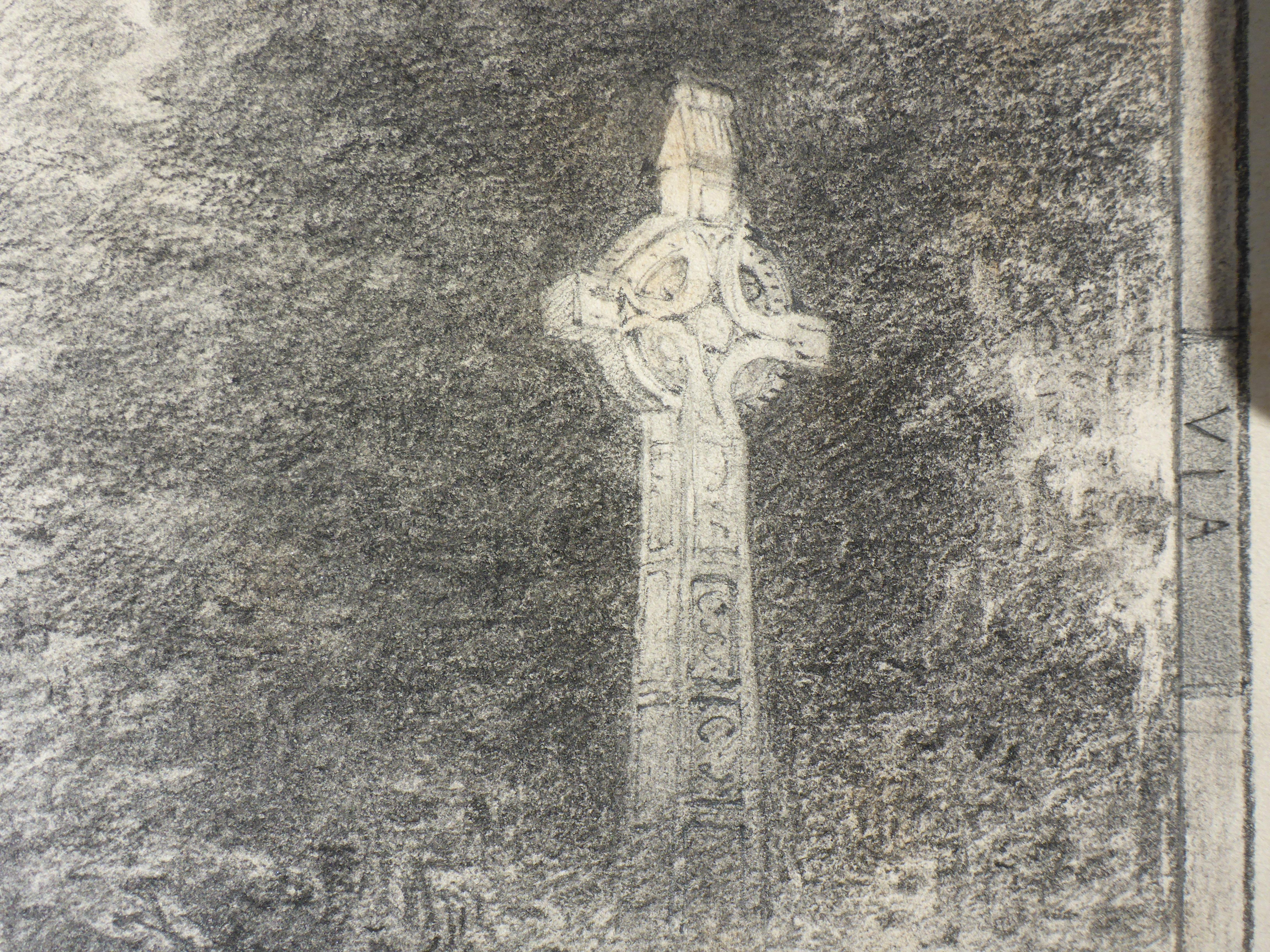 Fanny W. Currey ( Ireland ) 19thC Drawing of Celtic Cross - Via Crucis Via Lucis For Sale 4