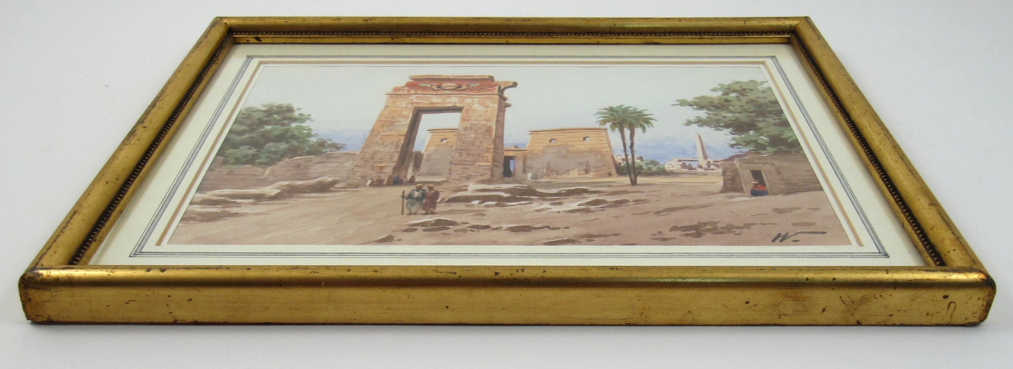 Rudolf Johann Weiss (1846-1933) - Gateway of Ptolemy III Thebes Egypt 19thC W/C For Sale 2