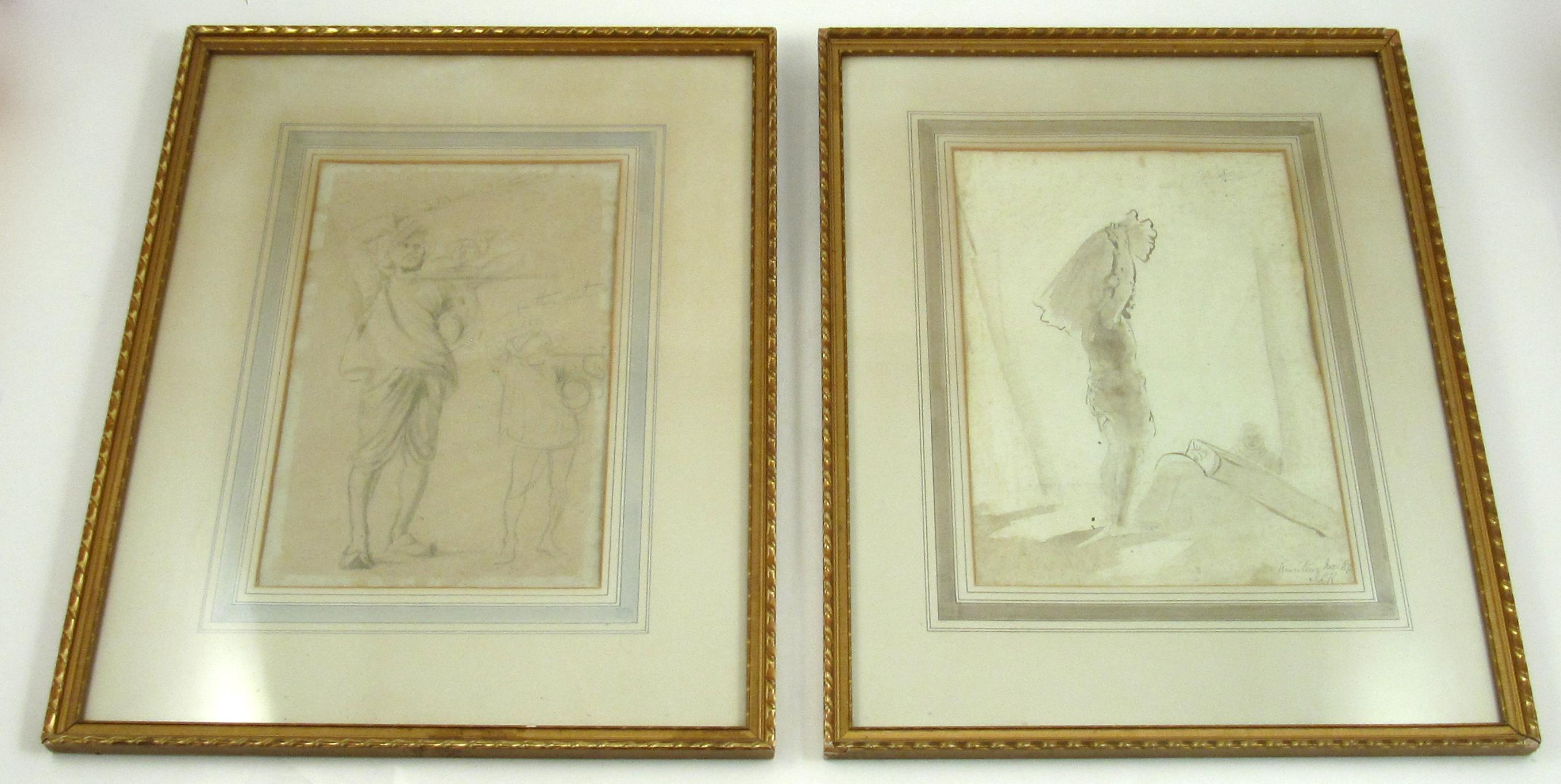 John Lockwood Kipling
(British, *6th July 1837, † 26th January 1911)

Dhobi Wallah & Turbaned Servant

•	A pair of 19th century pencil, pen and ink wash drawings (water colour) on paper, ca. 35 x 26 cm
•	Vintage glased frames ca. 58 x 46 cm
•	Dhobi