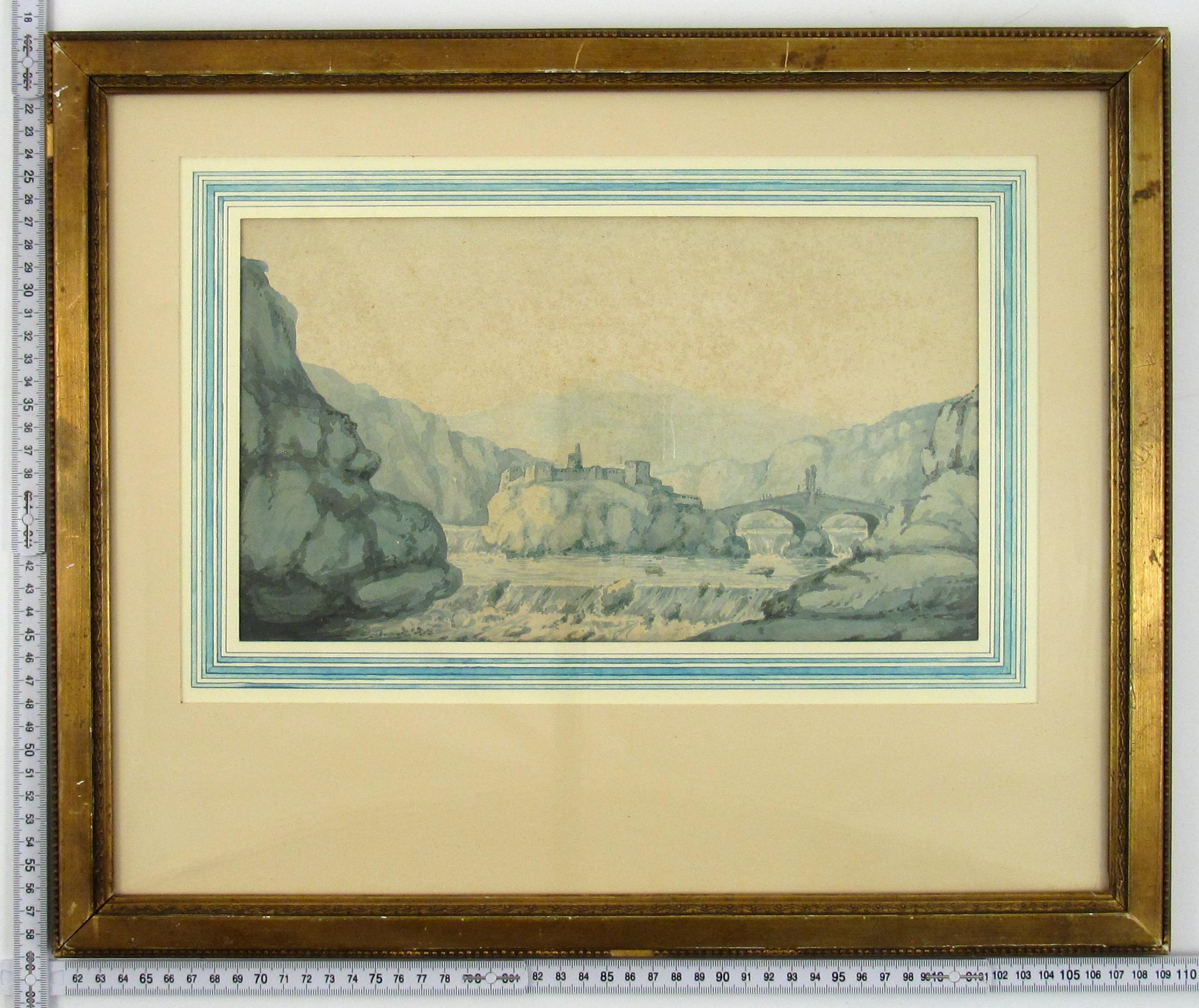 William Daniell (British, 1769-1837) Fortification 19th Century Ink Wash Drawing For Sale 7