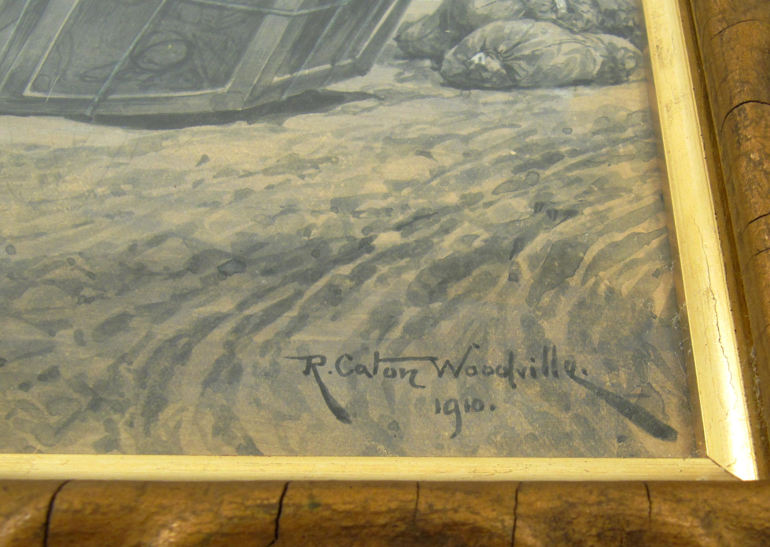Richard Caton Woodville II (1856 - 1927) 1794 Kriegsballon-Aquarell England 1910 im Angebot 2
