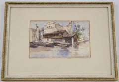 Ludovico Zambeletti (italien, 1881-1966) Bateaux de pêche Marine Aquarelle Italie