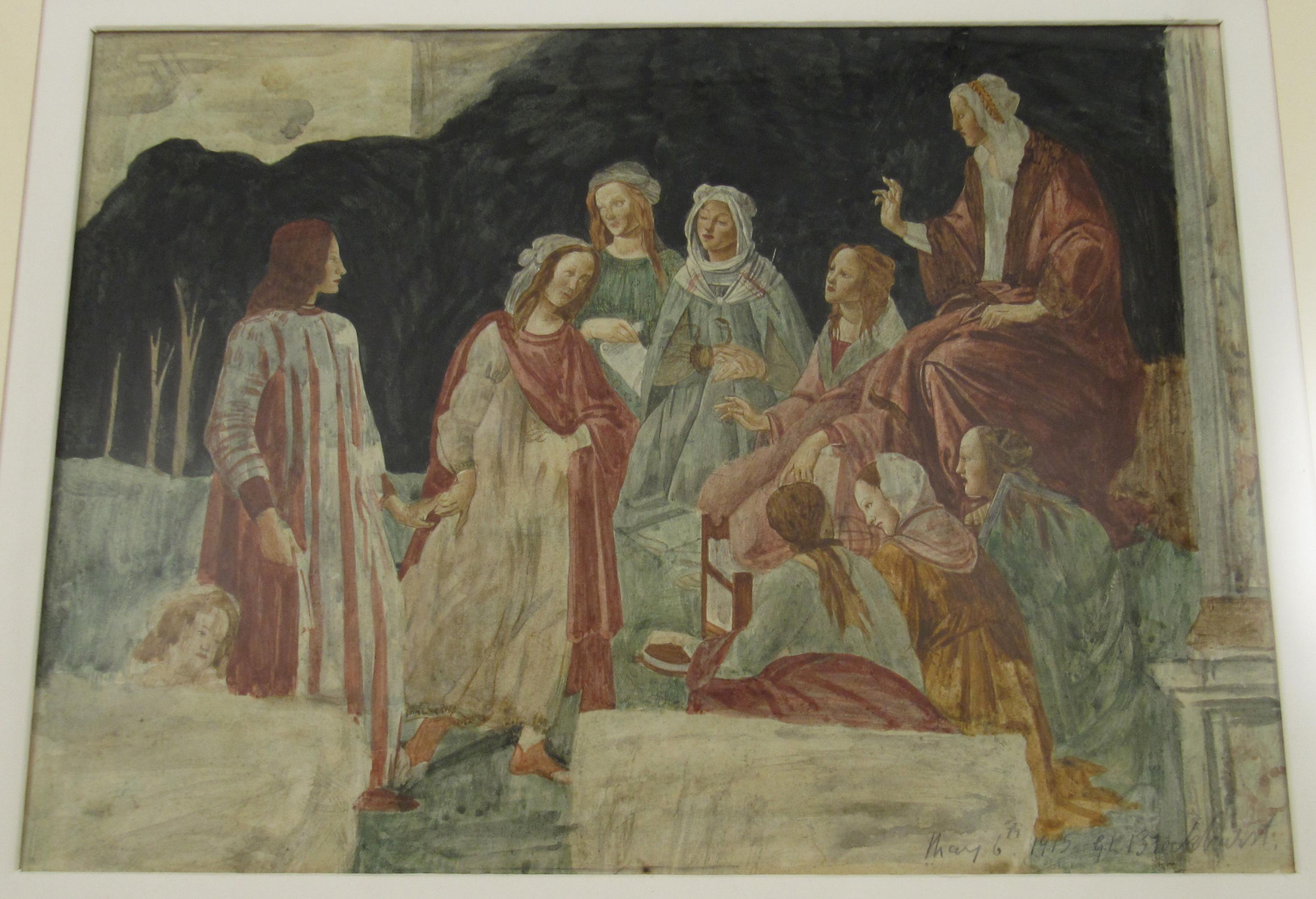 Gerald L. Brockhurst Británico 1890-1978, Botticelli 's Liberal Arts Aquarell 1915 en venta 3