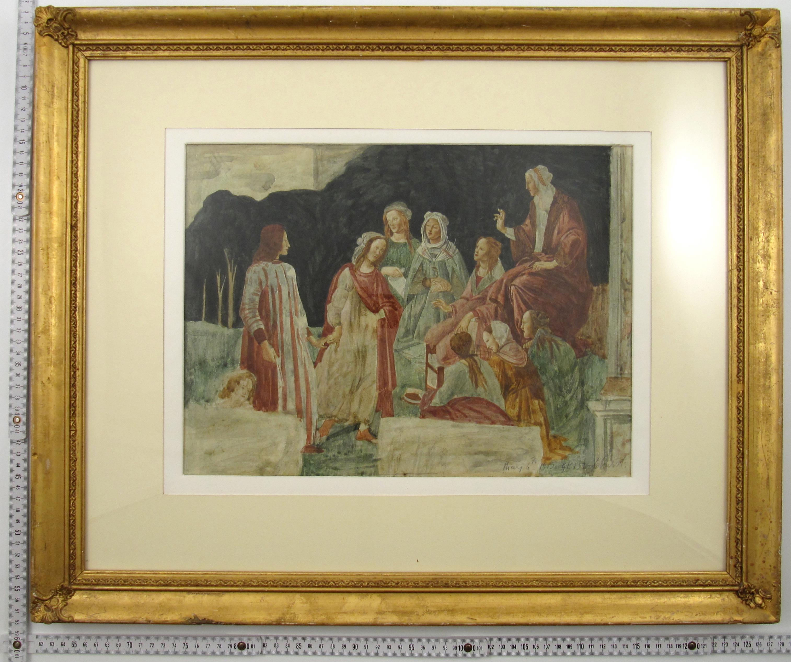 Gerald L. Brockhurst British 1890-1978, Botticelli 's Liberal Arts Aquarell 1915 im Angebot 10