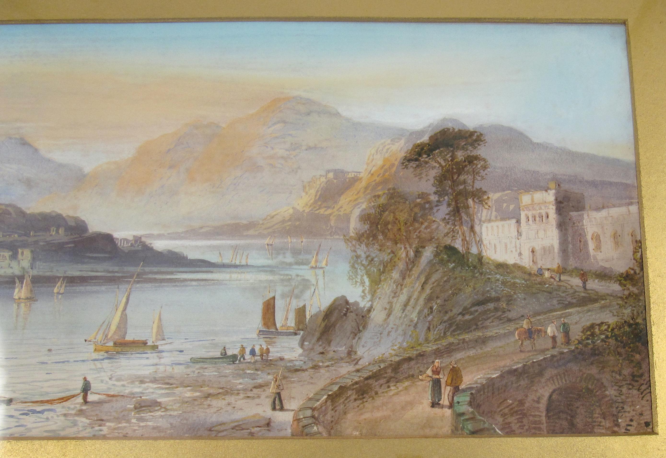Lewis (anglais, 1826 - 1913) Lago Maggiore Suisse Aquarelle 1898 en vente 2