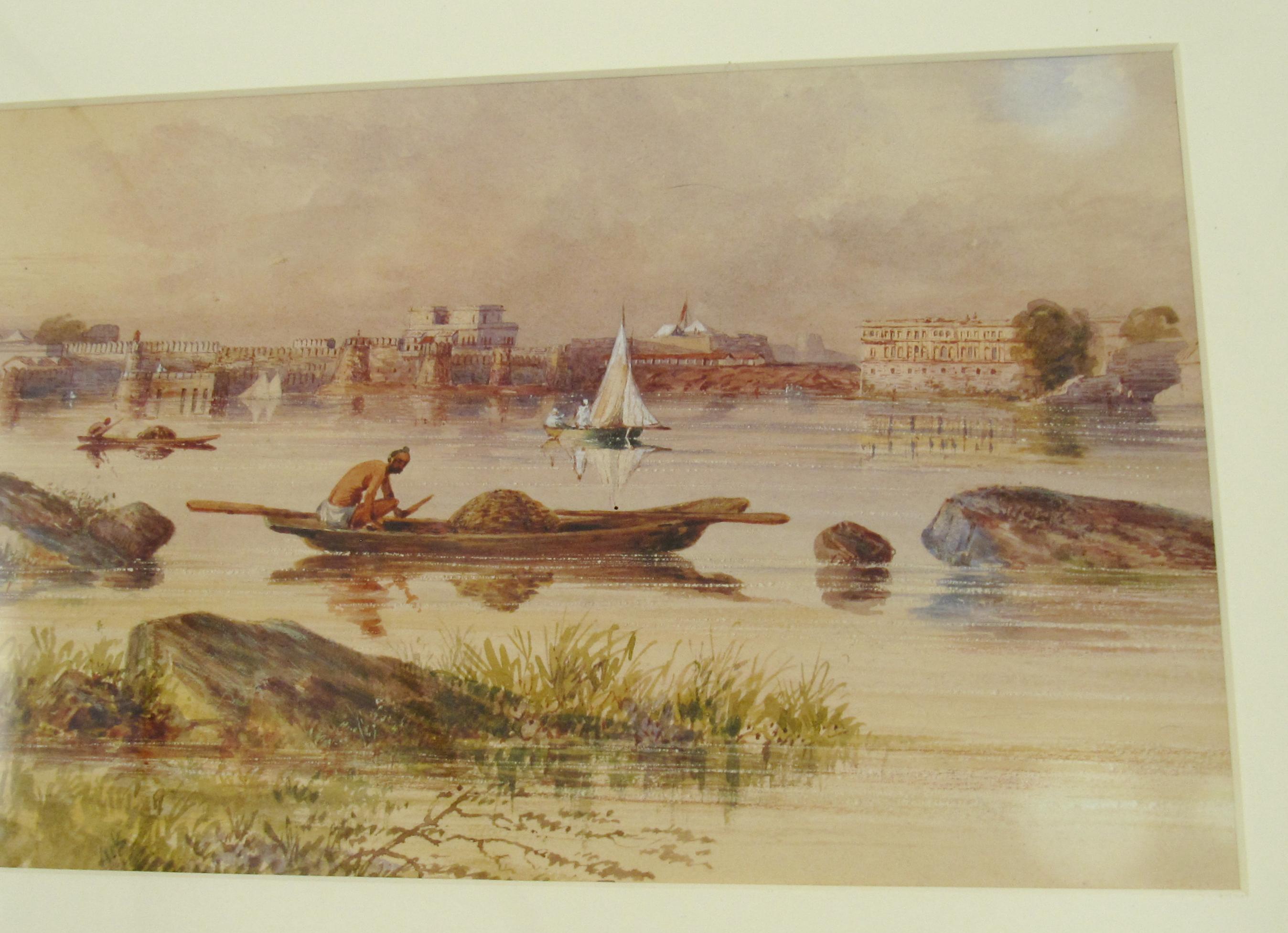 Charles George Nicholls - Watercolour 1805 - Palace on the Ganges, Anglo - India For Sale 7