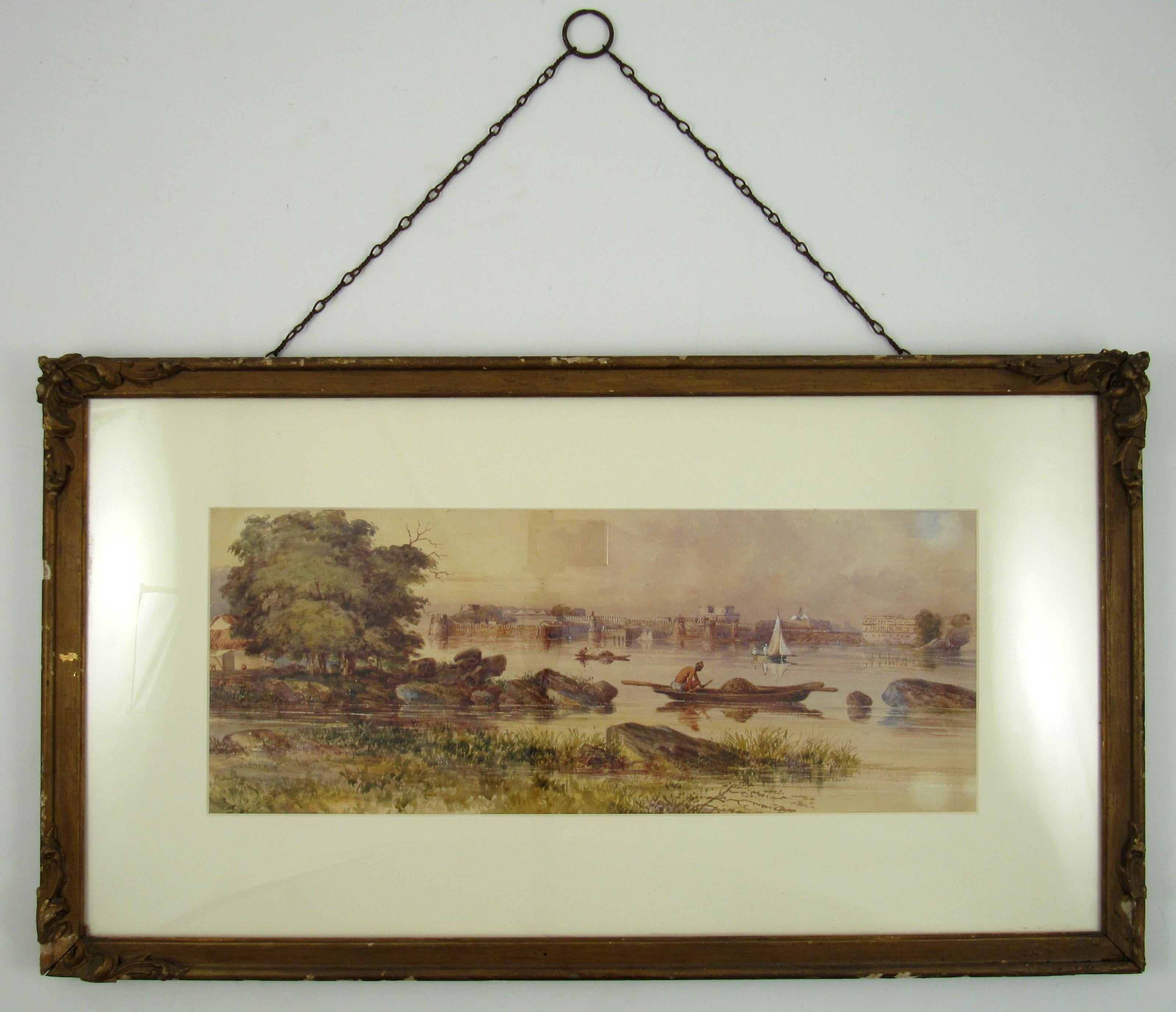 Aquarelle de Charles George Nicholls, 1805, Palais du Gange, Anglo-Inde en vente 4